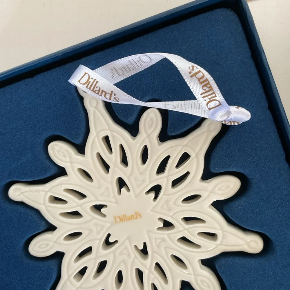 Dillards Collectible Porcelain Snowflake Ornament NWT